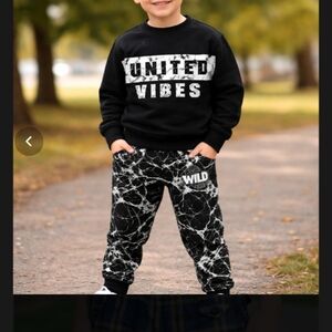 h +m Kids Black and White Joggers set 10 -12